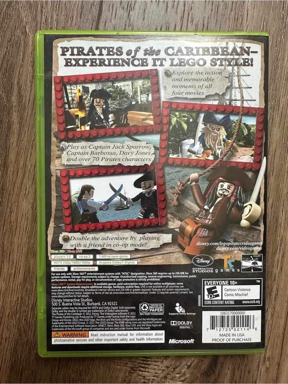 Disney Lego Pirates of the Caribbean, XBOX 360, Video Game, Kids, Everyone